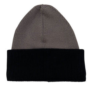 Mütze Baumwolle Color Blocking schwarz grau Saum in schwarz VA002_18