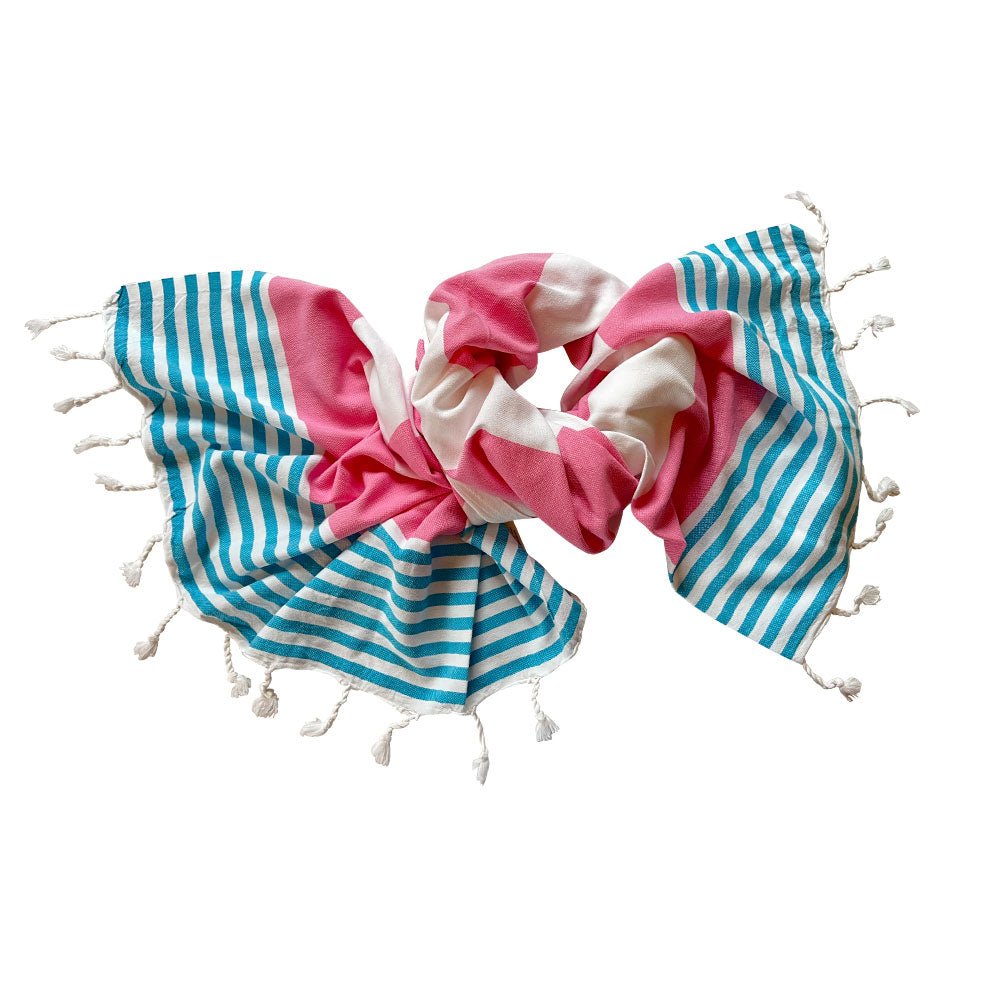 Hamamtuch Stripes Pink indigo 1460 - VACA VACA
