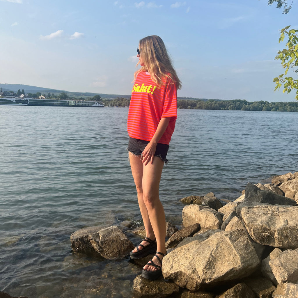 T-Shirt Salut lila/orange - VACA VACA