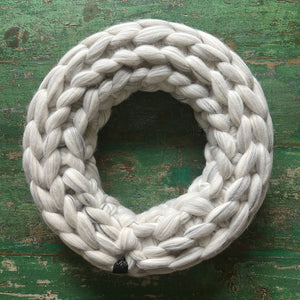 Grobstrickkranz creme meliert
