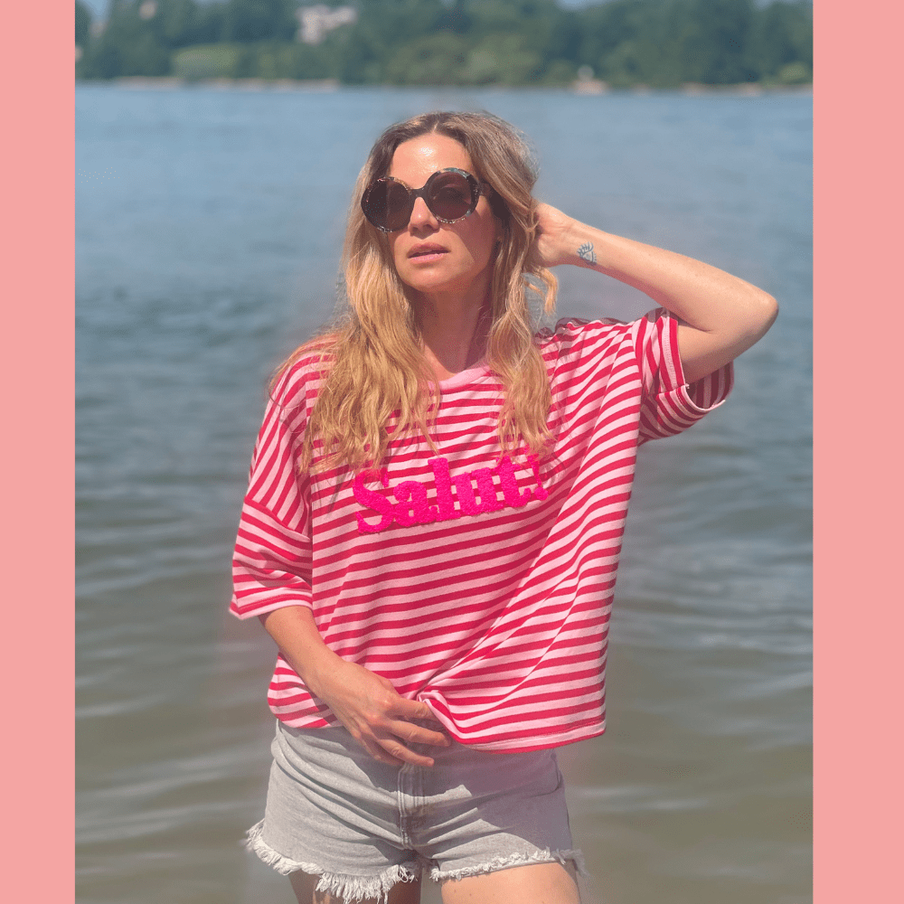 T-Shirt Salut dunkelrot/rosa - VACA VACA