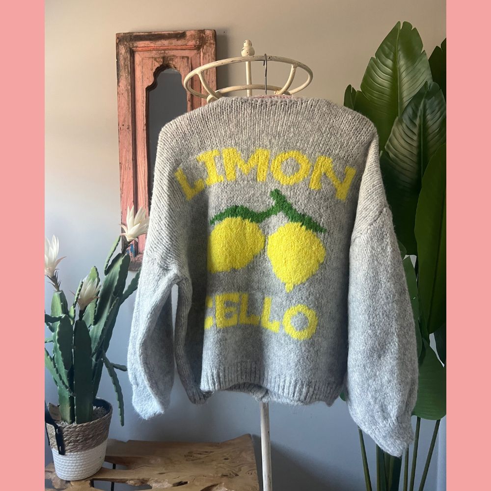 Oversize - Strickjacke Limoncello grau - VACA VACA