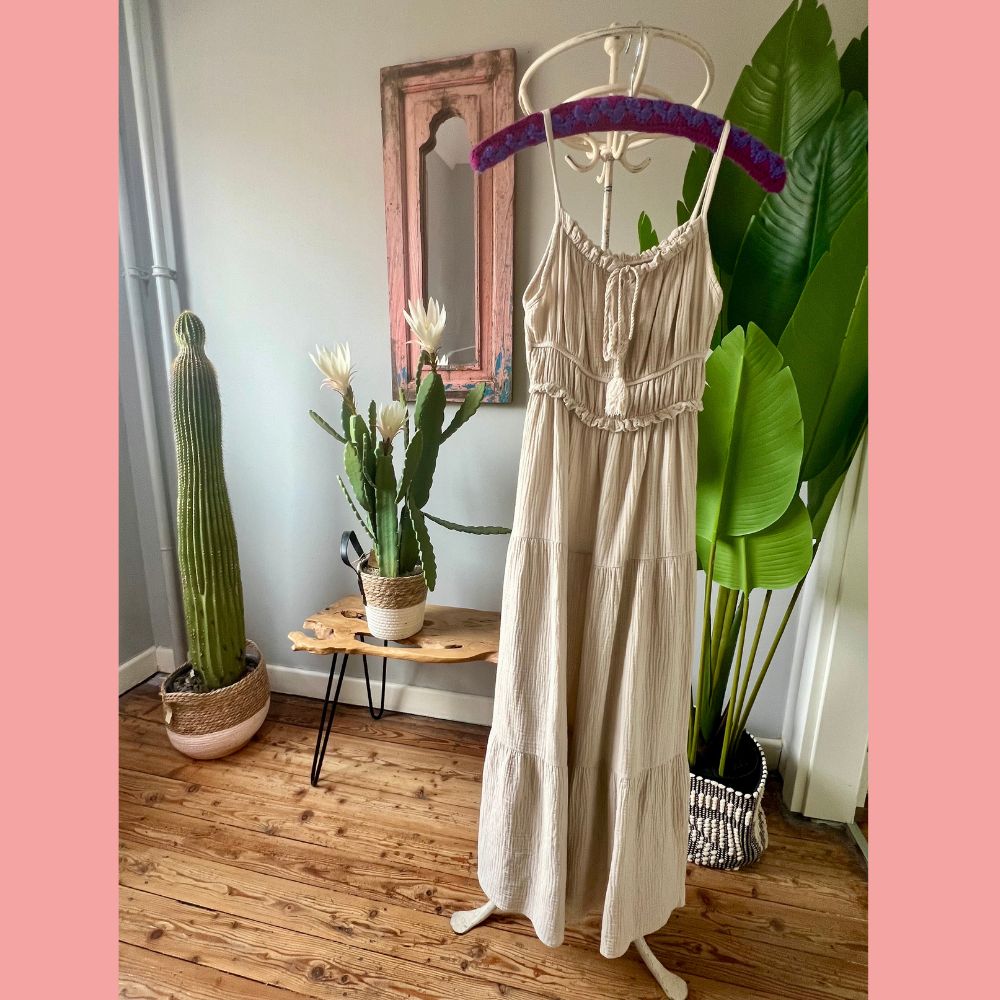 Ibiza - Kleid aus Musselin beige - VACA VACA