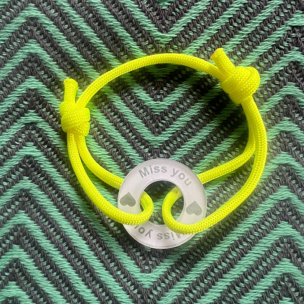 Armband MISS YOU neongelb - VACA VACA
