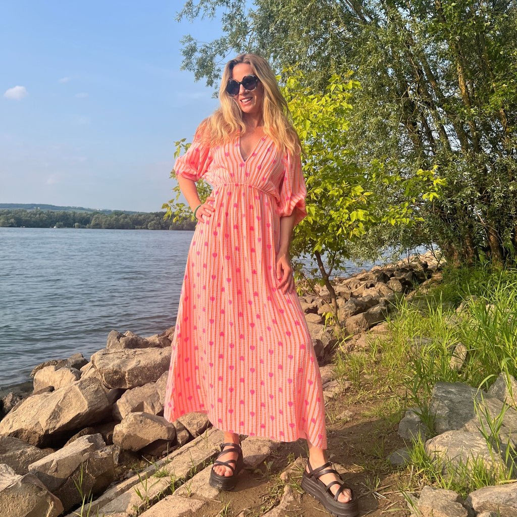 Musselin Sommerkleid Herz lilac - VACA VACA