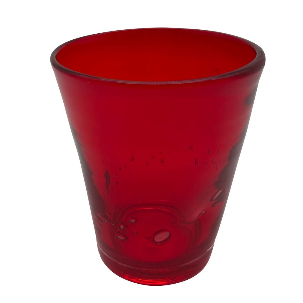 Italienisches Trinkglas mundgeblasen rot - VACA VACA