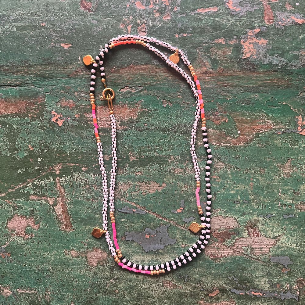 Kette Heart in pink schwarz/weiß - VACA VACA