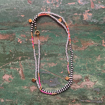 Kette Heart in pink schwarz/weiß - VACA VACA