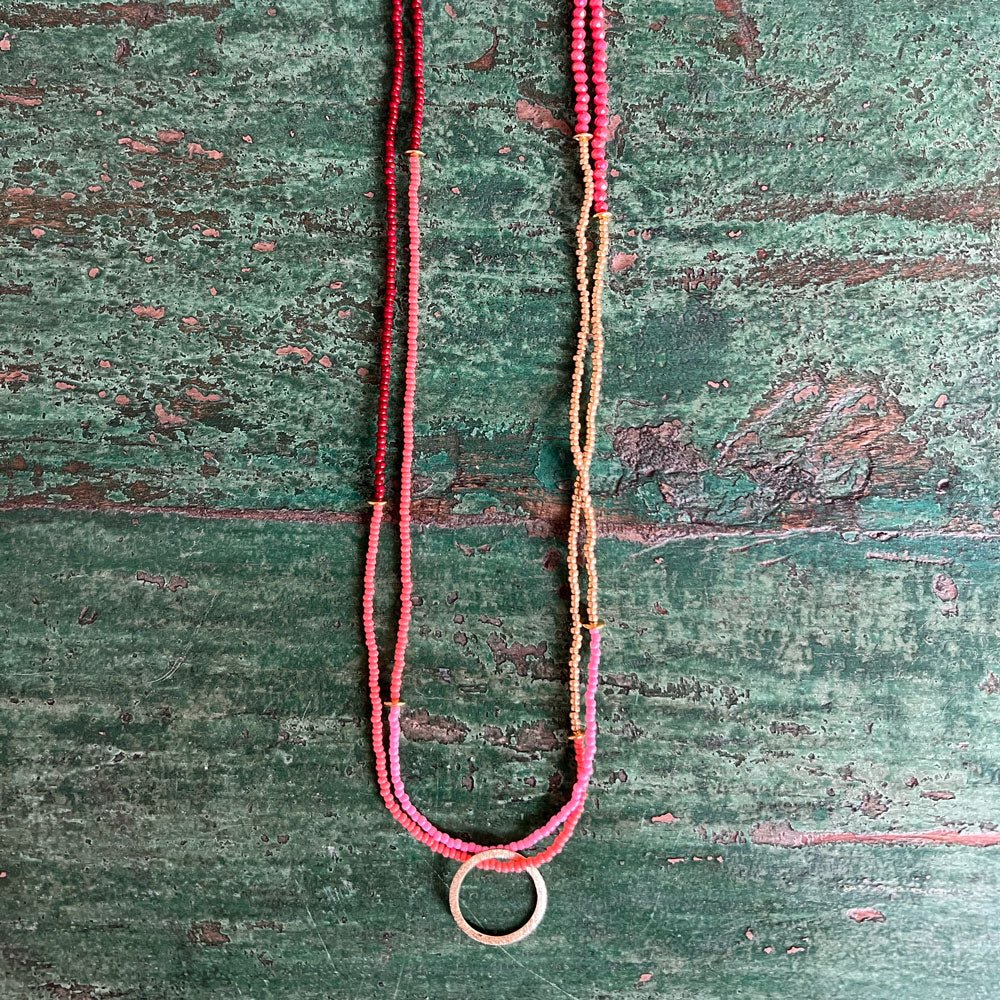 Kette Heartstring lachs dunkelrot - VACA VACA