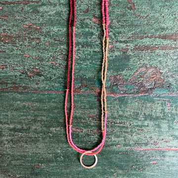 Kette Heartstring lachs dunkelrot - VACA VACA