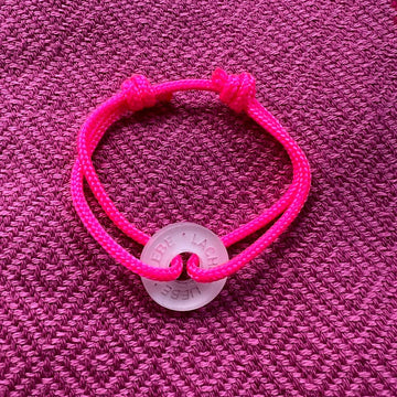 Armband LEBE LIEBE LACHE neonpink - VACA VACA