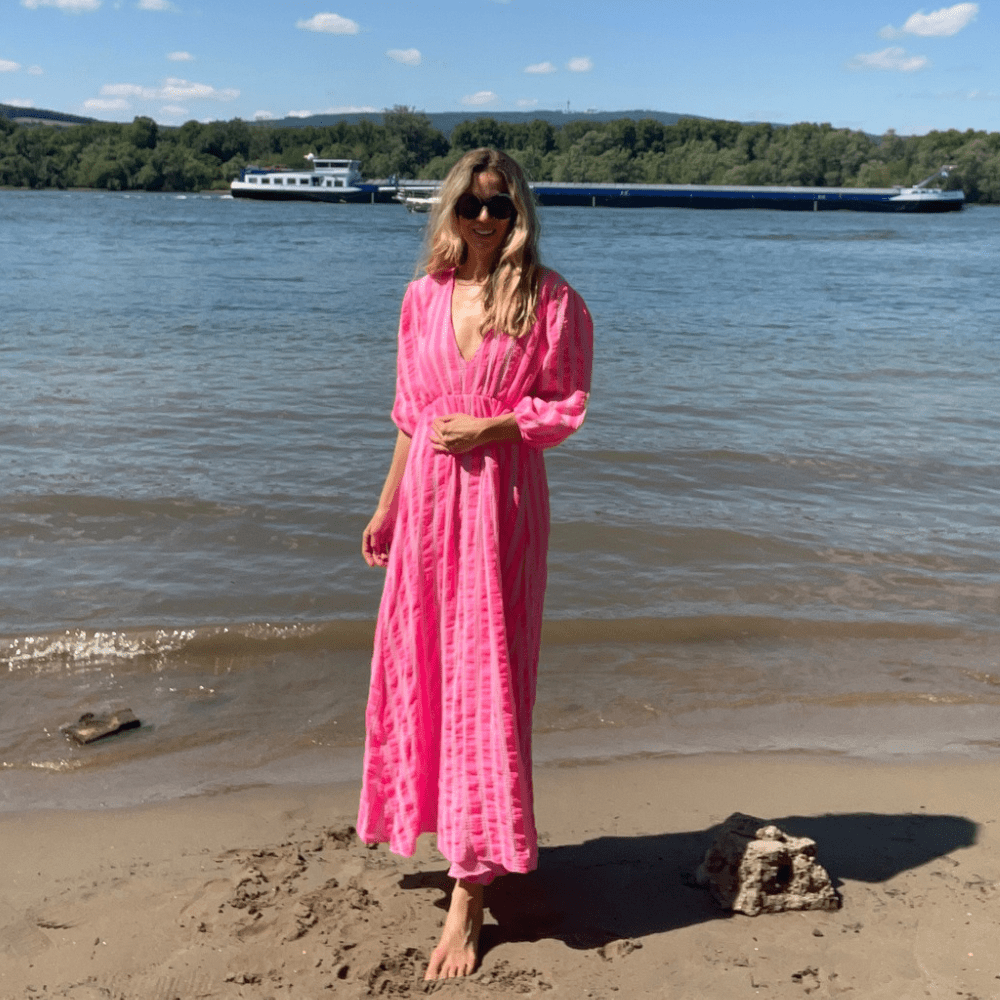 Musselin Sommerkleid Leo pink lilac - VACA VACA