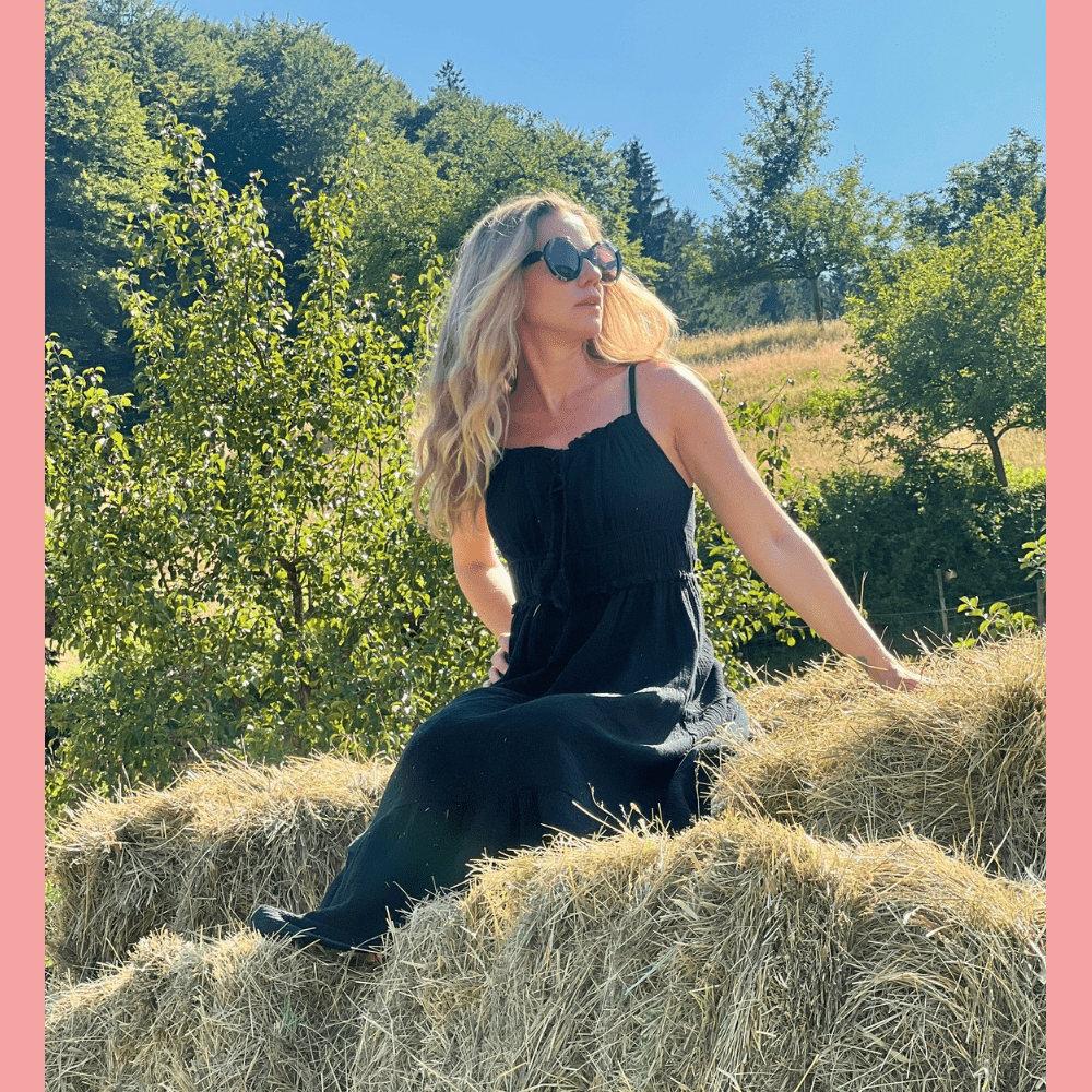 Ibiza - Kleid aus Musselin schwarz - VACA VACA