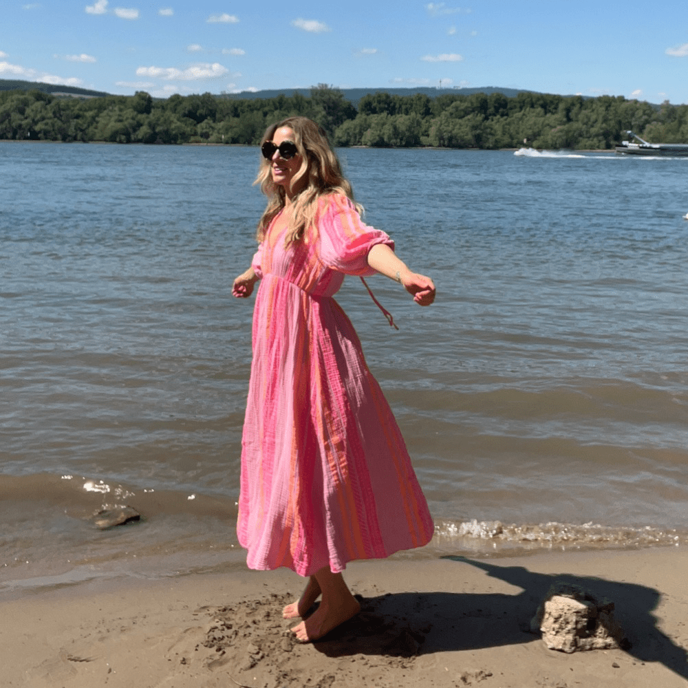 Musselin Sommerkleid Leo pink lilac - VACA VACA