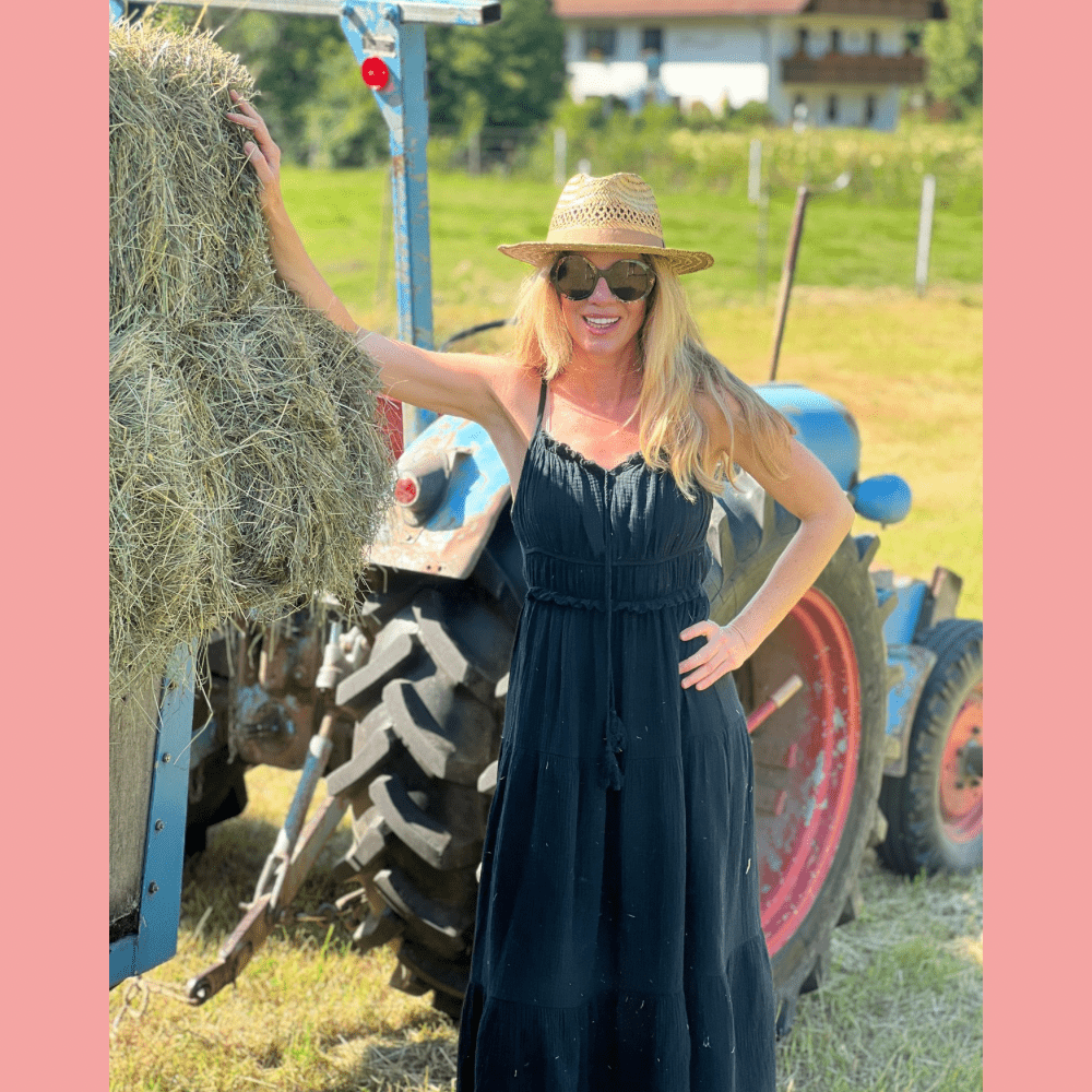 Ibiza - Kleid aus Musselin schwarz - VACA VACA