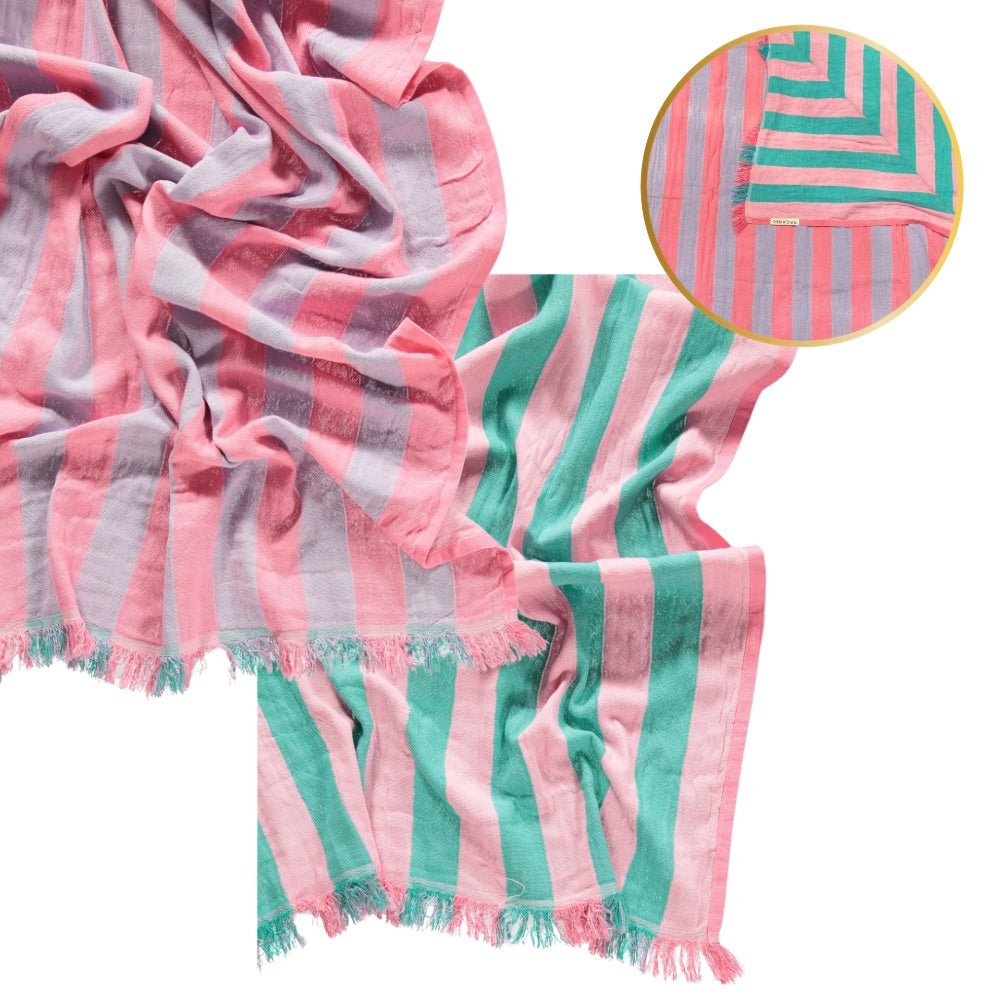 Vorbestellung Wendetuch pink - lilac - rosa - türkis - VACA VACA