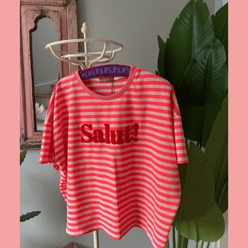 T-Shirt Salut neon koralle - VACA VACA