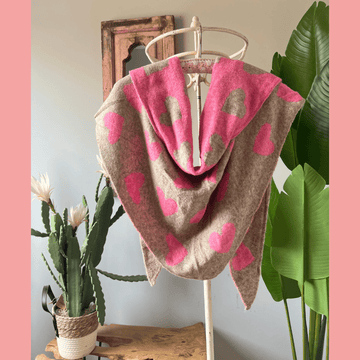 Dreieckstuch Herz grau pink - VACA VACA