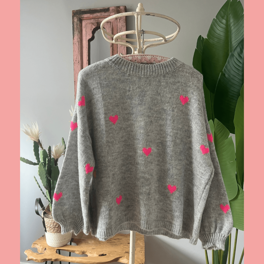 Pullover HEART grau - VACA VACA