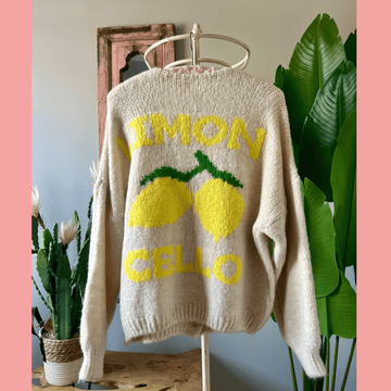 Oversize Strickjacke Limoncello creme - VACA VACA