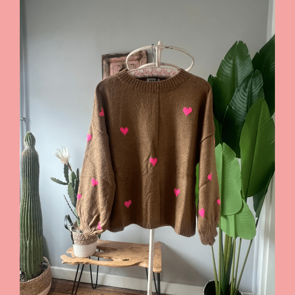 Pullover HEART schoko - VACA VACA