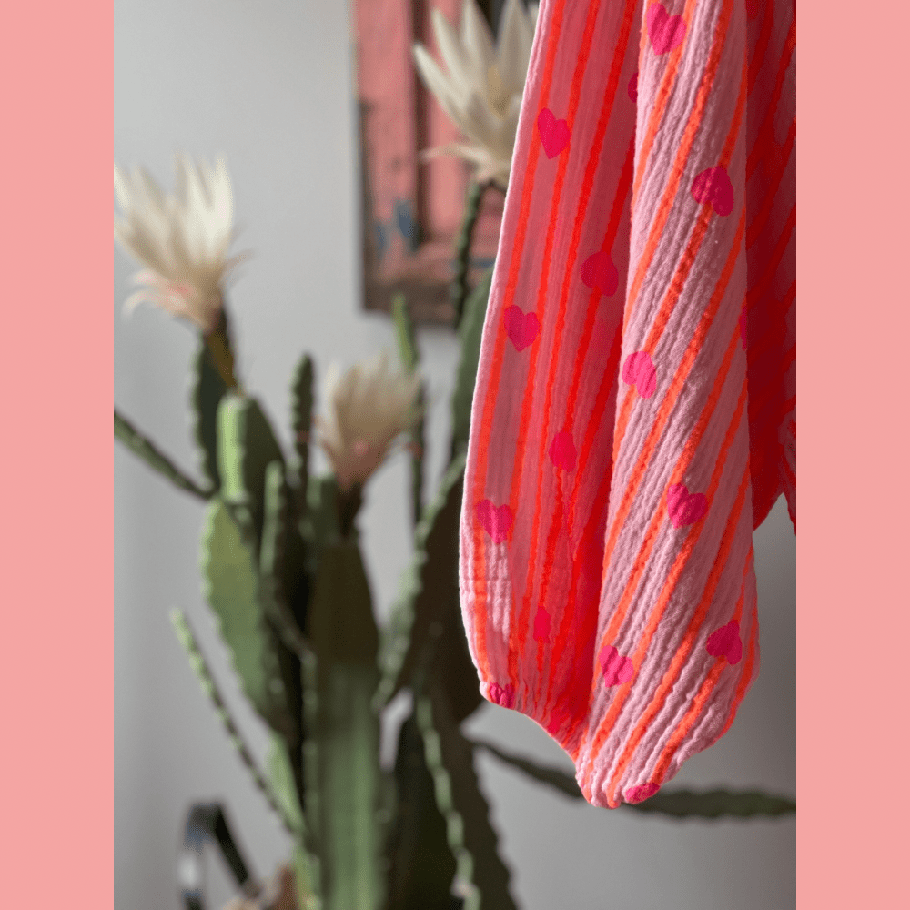 Musselin Sommerkleid Herz lilac - VACA VACA