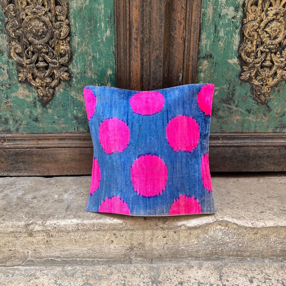 Ikat - Samt Kissenhülle 40x40cm Unikat 5C - VACA VACA