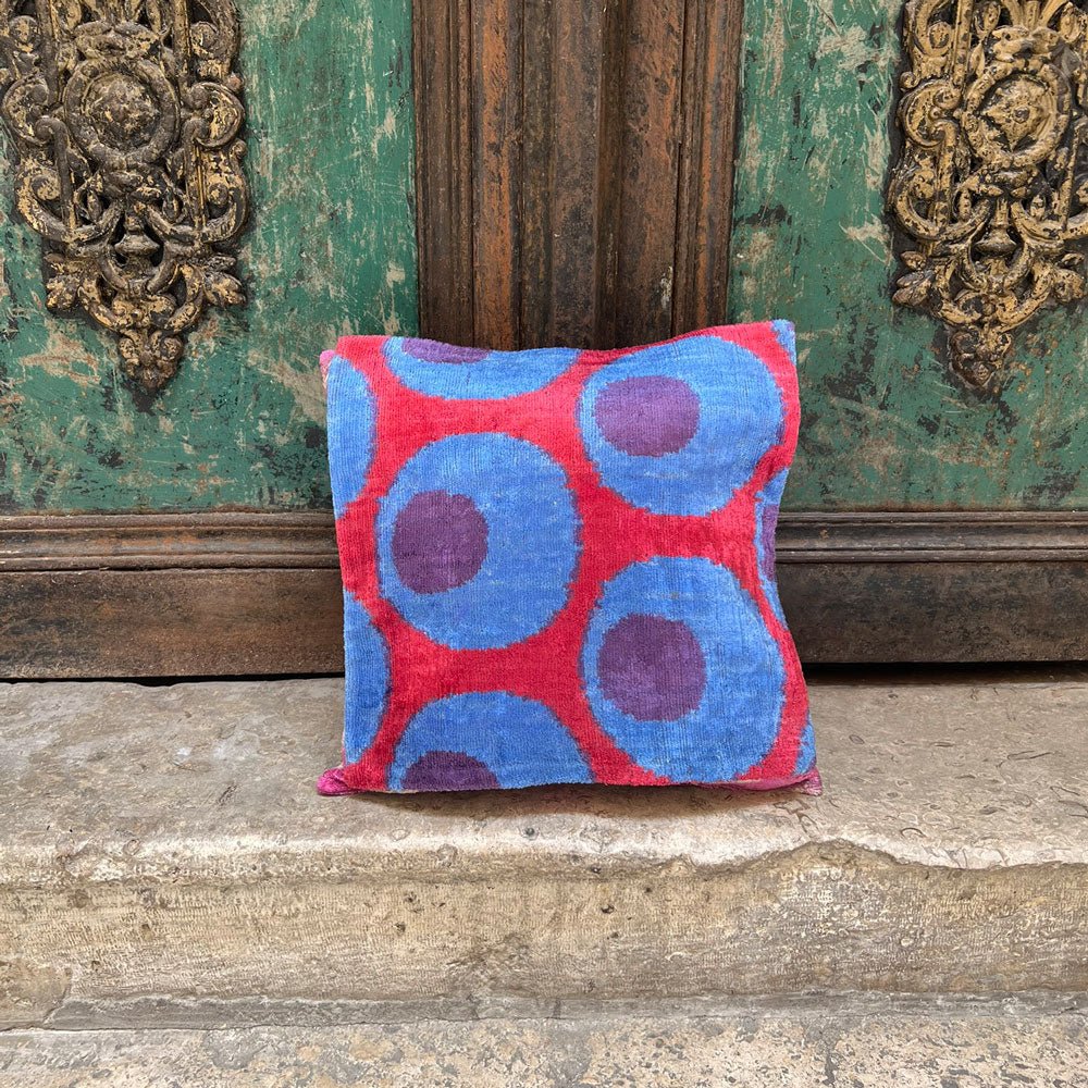 Ikat - Samt Kissenhülle 40x40cm Unikat 3A - VACA VACA