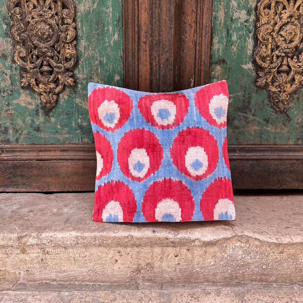 Ikat - Samt Kissenhülle 40x40cm Unikat 3B - VACA VACA