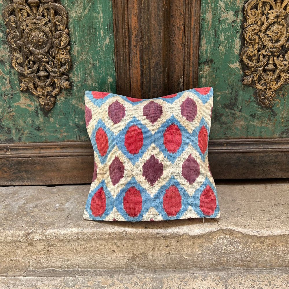 Ikat - Samt Kissenhülle 40x40cm Unikat 2B2 - VACA VACA