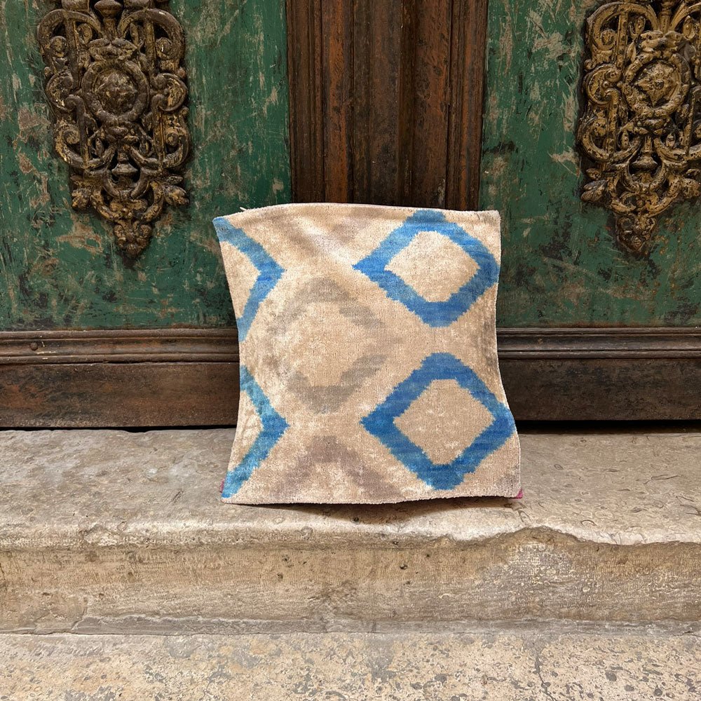 Ikat - Samt Kissenhülle 40x40cm Unikat 4B - VACA VACA