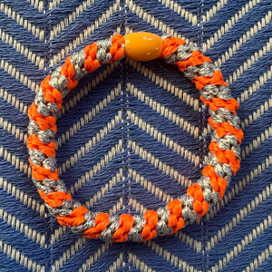 1748 Kknekki Haargummi neon orange silber Glitzer