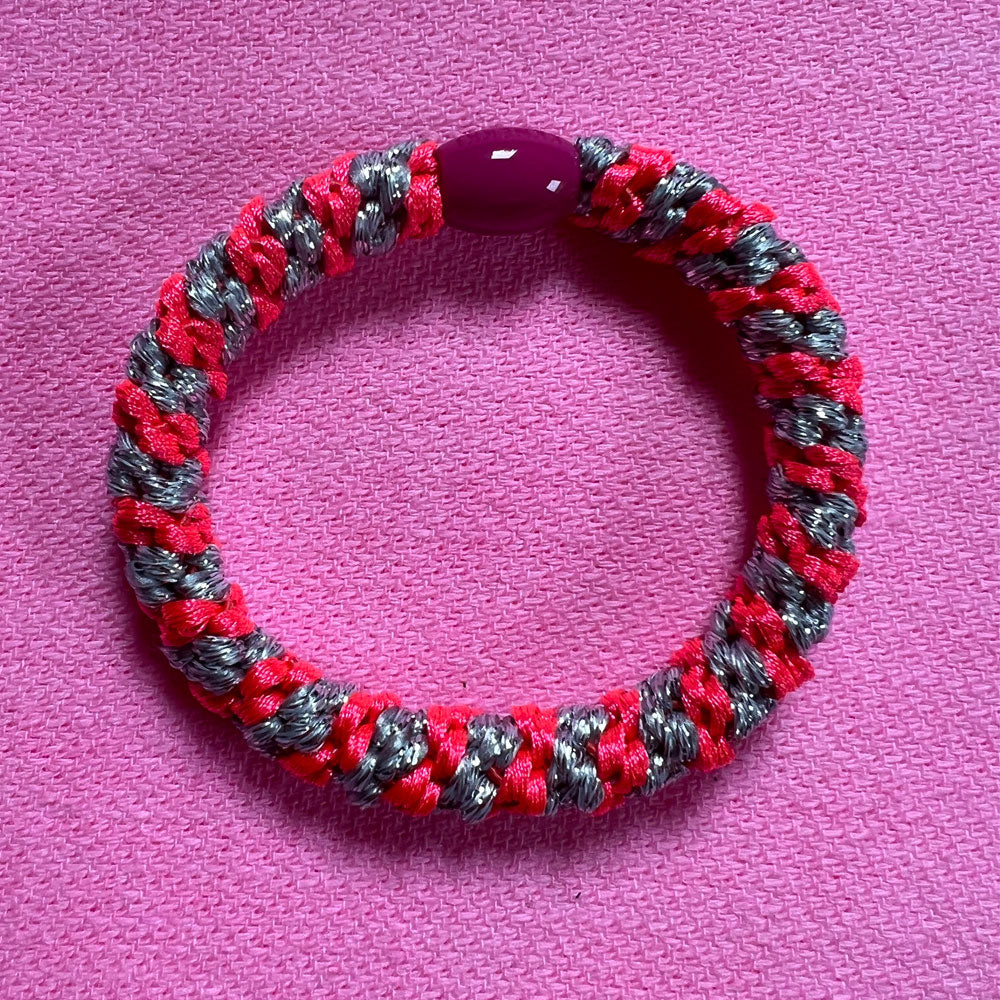 1750 Kknekki Haargummi neonpink silber glitzer