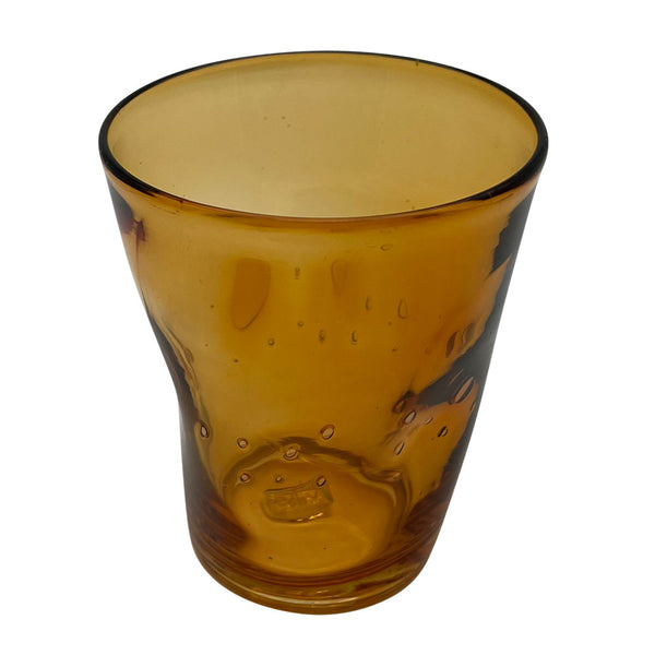 Italian drinking glass mouth-blown amber