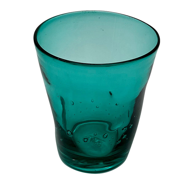 Italienisches Trinkglas mundgeblasen Turquoise