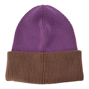 Beanie cotton color blocking dune purple hem in dune VA002_16