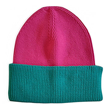 Mütze Baumwolle Color Blocking fuchsia Saum in mare VA002_1 - VACA VACA