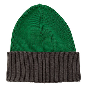 Mütze Baumwolle Color Blocking grau grün Saum in grau VA002_25