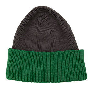 Mütze Baumwolle Color Blocking grün grau Saum in grün VA002_26