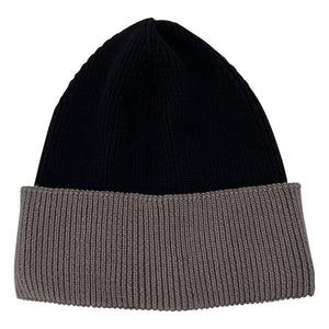 Mütze Baumwolle Color Blocking grau schwarz Saum in Grau VA002_31