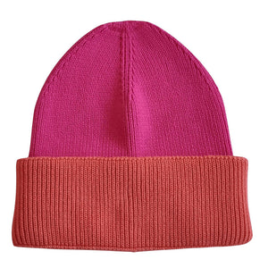 Cap Cotton Color Blocking Fuchsia Hem Orange VA002_4