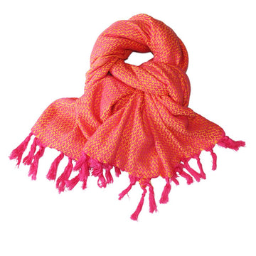 VACA VACA Baumwolltuch pink/sole mit Fransen in pink 1893H - VACA VACA