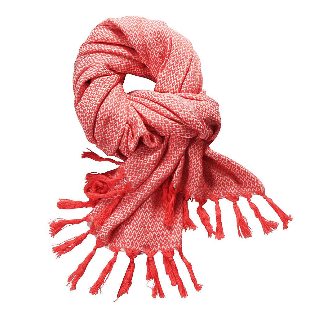 Baumwolltuch - Baumwolltuch Rosé/coral Mit Fransen In Coral 1864