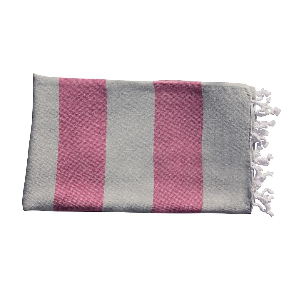Hamamtuch Baumwolle Bonbon pink grey 1417 - Ökotex zertifiziert - VACA VACA