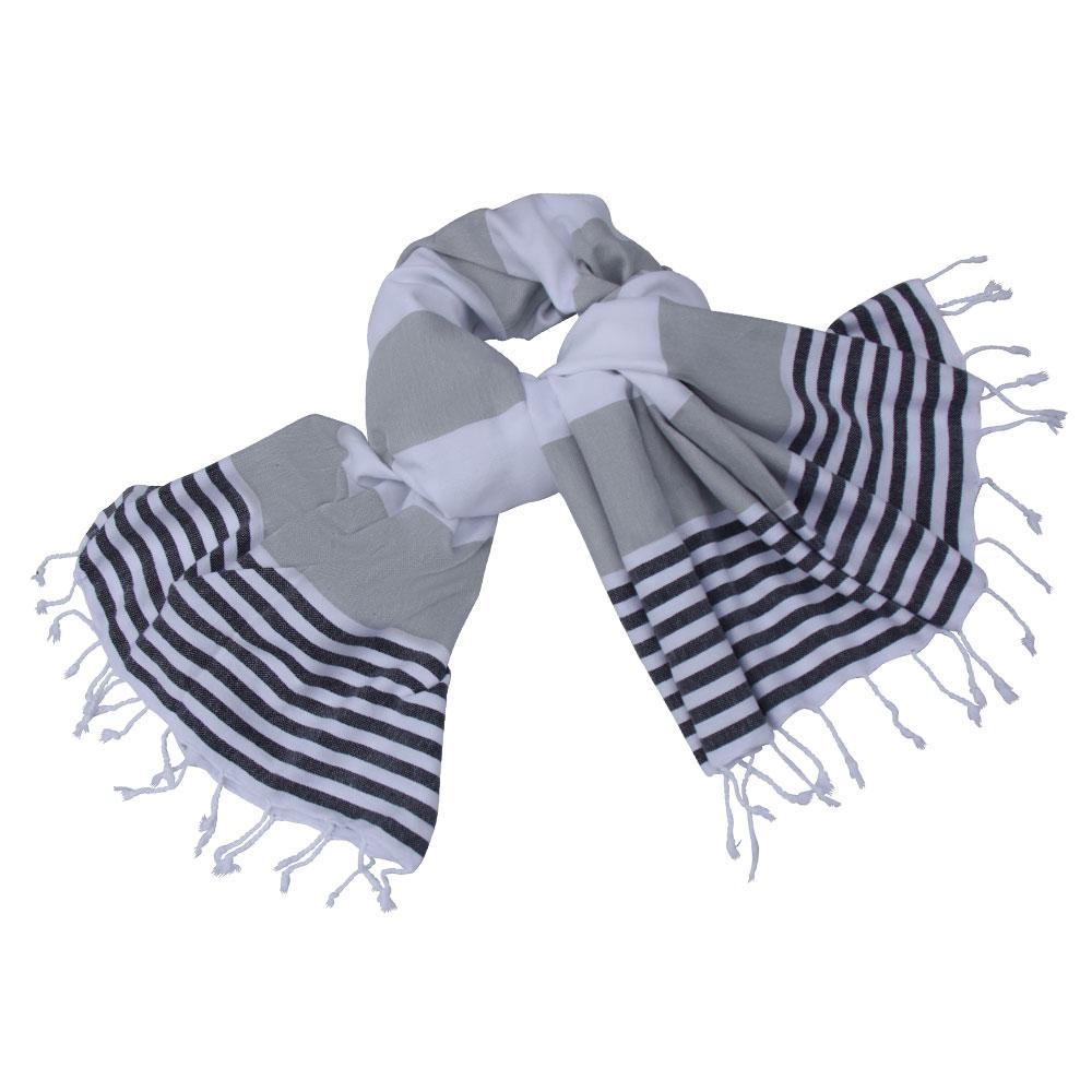 Hamamtuch Baumwolle Stripes Silver Black 1411 - ökotex zertifiziert - VACA VACA