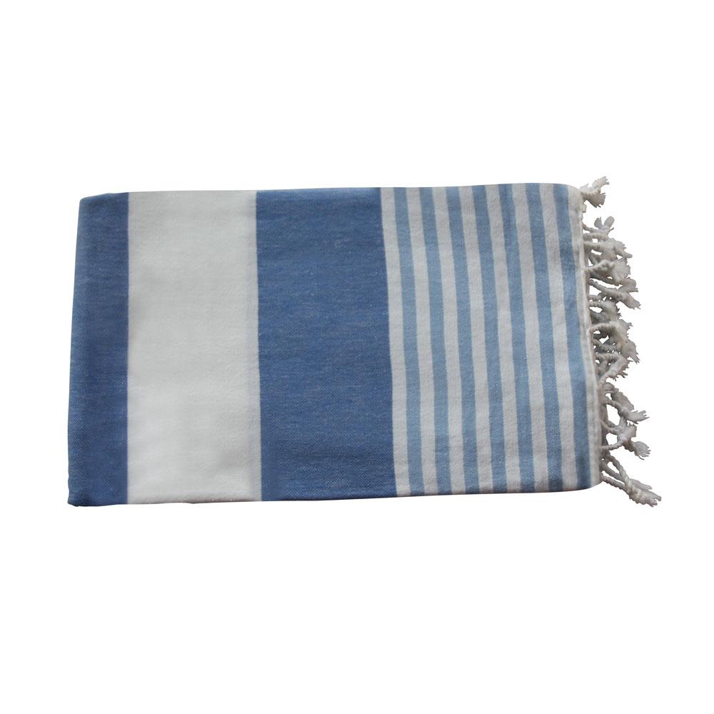 VACA VACA Hamamtuch Baumwolle Stripes Royal Blue Sky Blue 1408 - Ökotex zertifiziert - VACA VACA